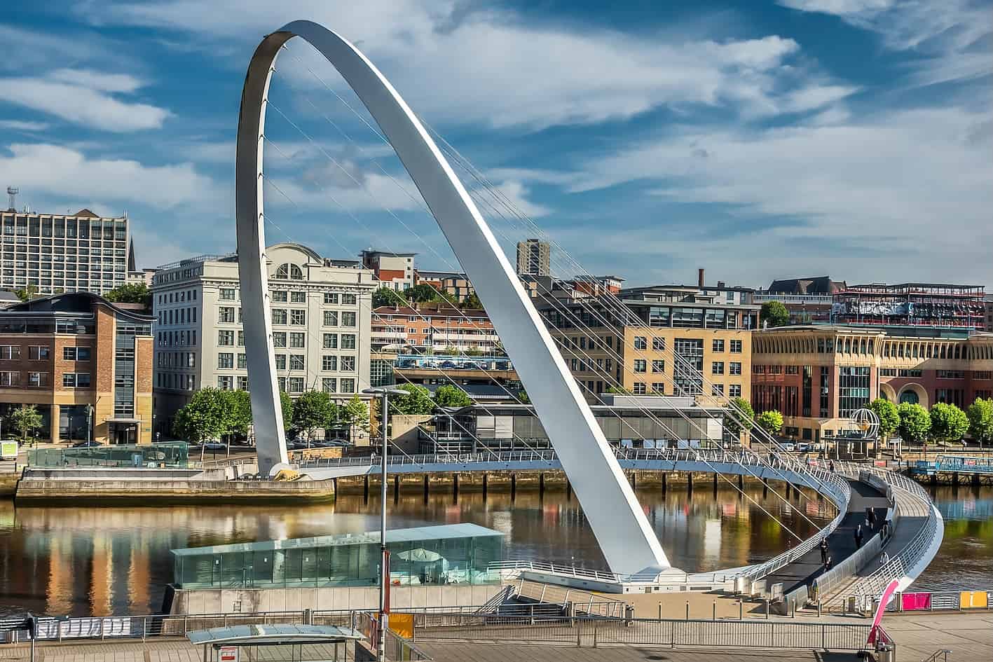 Gateshead Millennium Bridge over the River Tyne in Newcastle – ultrafast full fibre broadband by Fusion Fibre Group in Newcastle upon Tyne.